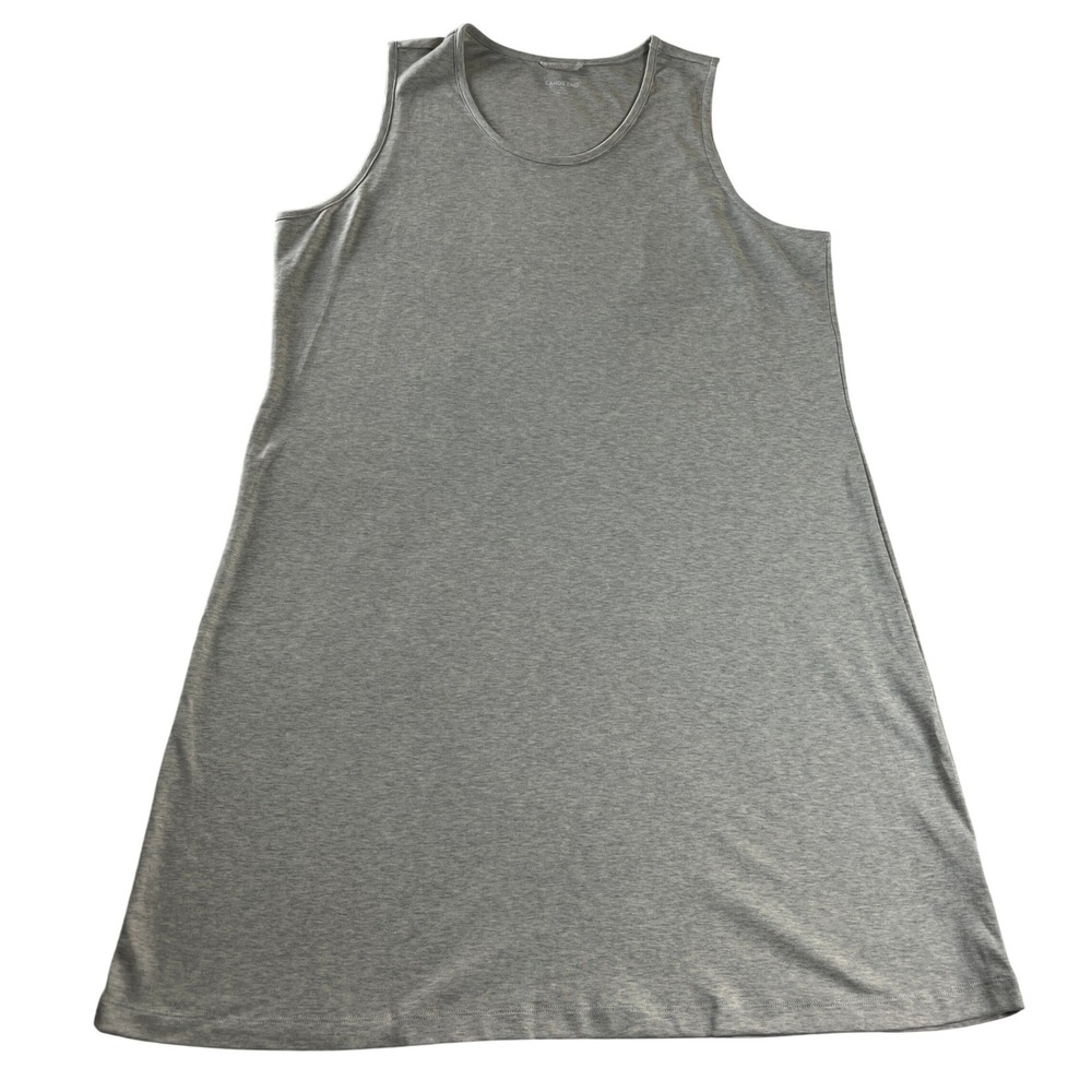 Lands' End Supima Cotton Swing Tank Dress Oatmeal Sleeveless Casual Plus 2X